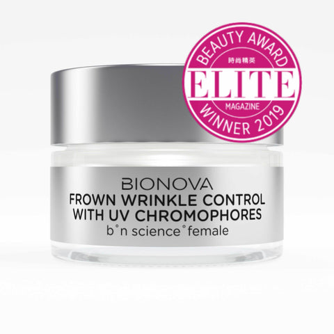Frown Wrinkle Control with UV Chromophores